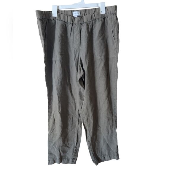 J. Jill Garment Dyed Linen Roll Tab Crop Pants Size XL Petite - Picture 2 of 10